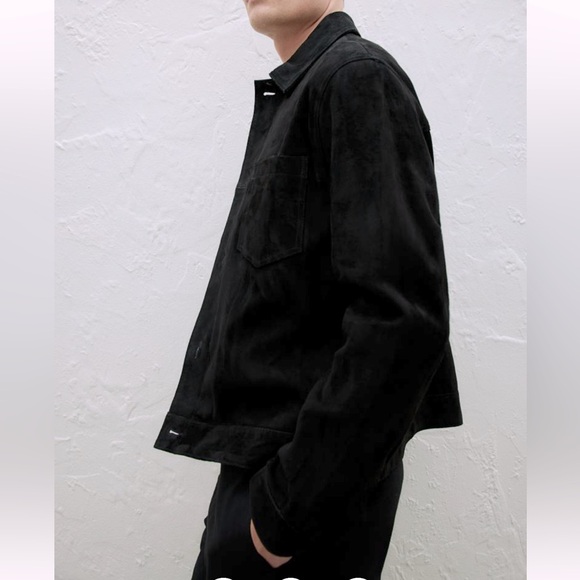 H&M NWOT Slim Fit Jacket In Soft Suede With A Fitted Silhouette. - Picture 4 of 11